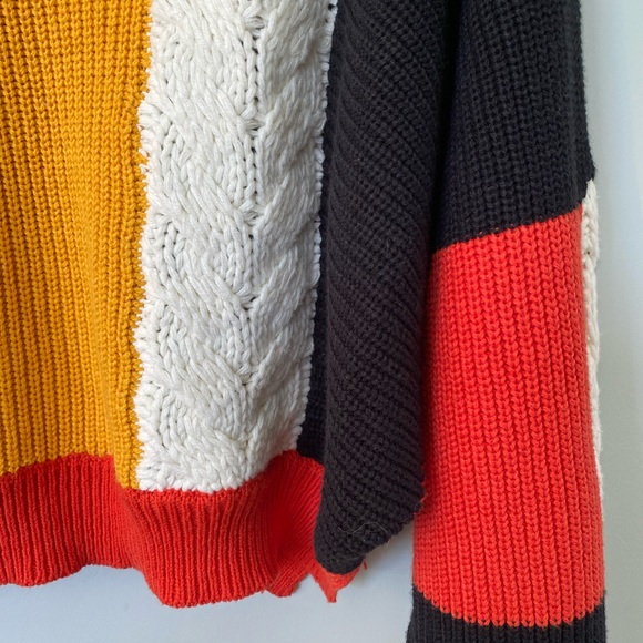 SINCERELY JULES color-block cable knit sweater NWOT - Picture 5 of 5